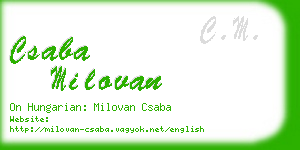 csaba milovan business card